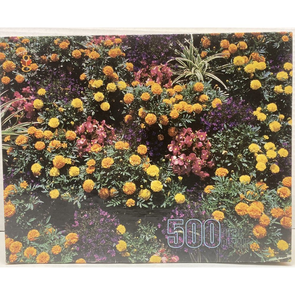 Merrigold Press Puzzle 500 pc Flower Garden Chartres France 14"x18" NEW & Sealed